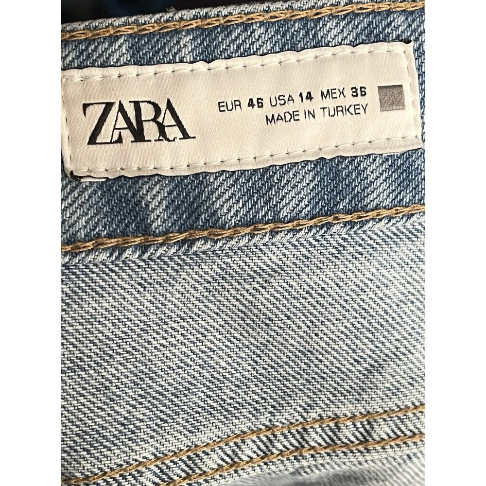 Zara High Rise Wide Leg Patchwork Distressed Jean… - image 7